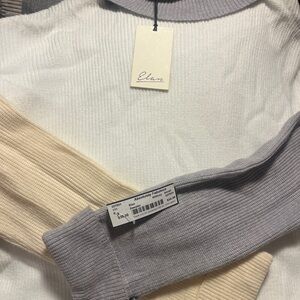 Elan Women's Sweater - White and Tan
